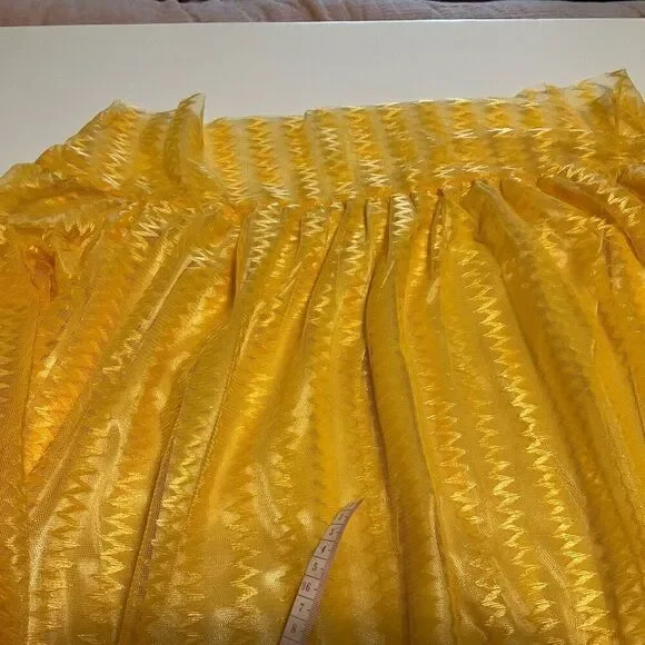 Lace overlay Sheer ZigZag Off Shoulder Pullover Minidress, L. Marigold! Volup! - Picture 16 of 16